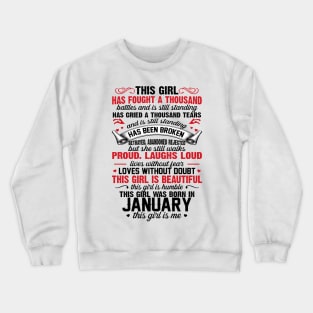 This Girl Was Born In January Crewneck Sweatshirt